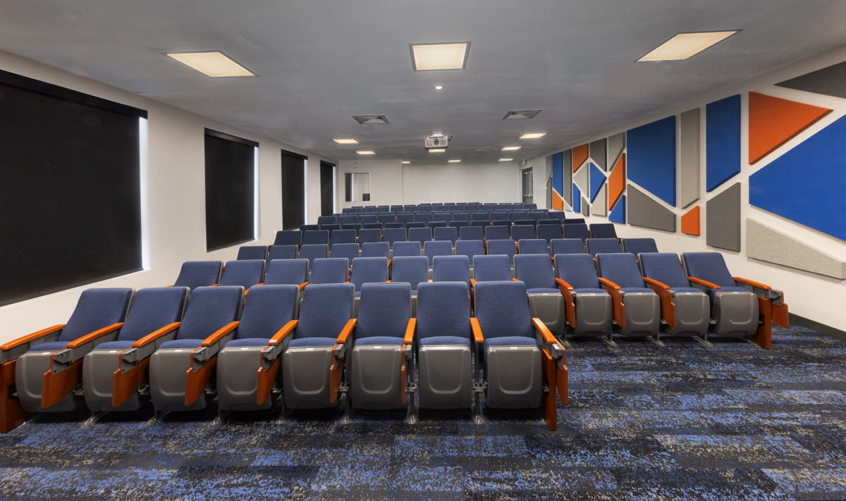 Interior design auditorium view at the College of the Florida Keys in Key Largo, FL.
